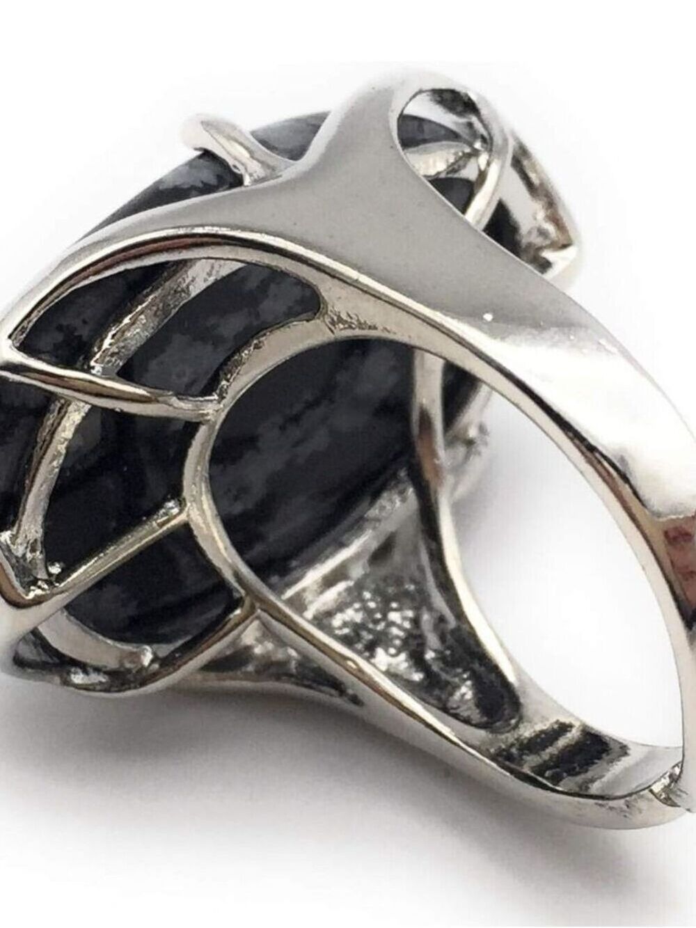 Snowflake Obsidian Adjustable Ring - Picture 4 of 4